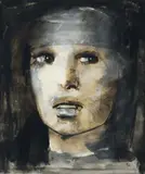 Portrait de femme by Léonor Fini, Gouache et aquarelle sur papier, sold Jun 2010