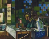Deux personnages by Alfréd Réth, 1924, Gouache et pastel sur carton, sold Jun 2010