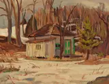 Summer House at Poltimore, Quebec by A. Y. Jackson, 1956, oil on board, sold May 2016