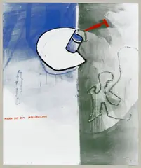 Nieder mit dem Imperialismus by Martin Kippenberger, 1984, Farbserigrafie auf Karton, sold Sep 2026
