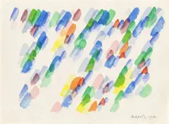 Lindos by Piero Dorazio, 1980, Aquarell auf handgeschöpftem Papier, sold May 2026