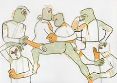 long for the familiar by Melike Kara, 2017, Acryl und Ölstift auf Leinwand, sold Mar 2026