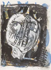 Aus: „Männer ohne Frauen - Parsifal by Markus Lüpertz, 1995, Deckweiß, Gouache und Kohle über Farblithografie auf BFK Rives-Velin, sold Mar 2026