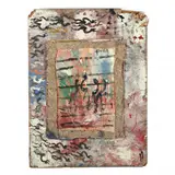 Mixed Media Collage by Purvis Young, Oil on found fabric, sold Jan 2021