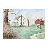 View of a Rural Home by Frances H. Burd, Watercolor on paper, sold Jan 2021
