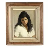 Portrait of a Brunette by Rebecca Patman Chandler, Oil on board, sold Jan 2021