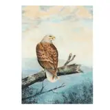 Eagle at Lake Jordan by Harold Styers, Watercolor on cream tinted paper, sold Jan 2021