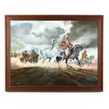 Bedouin Scene on Horseback by Harold Styers, Oil on panel, sold Jan 2021