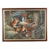 Vixen with Pups in a Forest Interior by Harold Styers, Oil on panel, sold Jan 2021