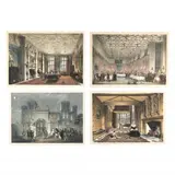 Four Antique Prints from Mansions of England in the Olden Time by Joseph Nash, Hand-colored lithographs (mounted), sold Jan 2021