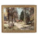 The Hunting Party by Fritz Klaiberg, Oil on canvas, sold Jan 2021