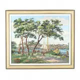 Continental Riverscape by Gertrude Siemers, Oil on canvas, sold Jan 2021