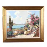 Mediterranean Landscape with Monastery by Evert-Jan Ligtelijn, Oil on canvas, sold Dec 2020