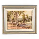 Trees in Dappled Light by Carl Van Nieuwmans, Oil on canvas board, sold Dec 2020