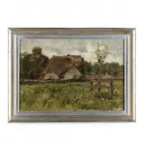 Landscape with House by Henry Singlewood Bisbing, Oil on paper, sold Dec 2020
