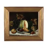 Still Life with Fruit, Walnut, Knife and Wine Hock by Vincent Clare, Oil on canvas, sold Dec 2020