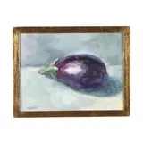 Still Life with Eggplant by Carol Josefiak, Oil on panel, sold Dec 2020