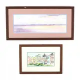 Two Charleston Watercolors by Yvonne Rousseau, To include a watercolor of Rainbow Row, sold Dec 2020