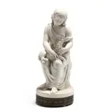 Young Girl with Dog by Joseph Gott, Marble, sold Dec 2020