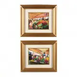 A Pair of Market Scenes by James P. Kerr, Oil on linen, sold Dec 2020