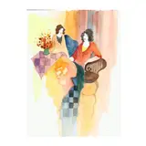 Resting Awhile by Itzchak Tarkay, Watercolor and ink on paper, sold Dec 2020