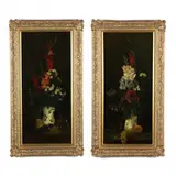 A Pair of Floral Still Lifes by George Henry Hall, Oil on canvas (lined), sold Dec 2020