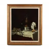 Still Life with Wine & Spritzer by Frederick Rondel, Oil on canvas (lined), sold Dec 2020