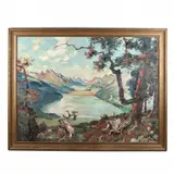 Mountain Lake by August Vincent Tack, Oil on canvas (lined), sold Dec 2020