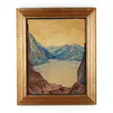 Enchanted Lake by Augustus Tack, Oil on canvas mounted on board, sold Dec 2020