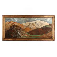 In the Abruzzi by Edward Bruce, Oil on canvas, sold Dec 2020