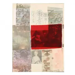 From the Seat of Authority by Robert Rauschenberg, Offset lithograph and color screenprint over fabric collage, sold Nov 2020