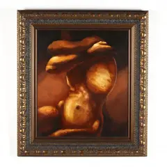 Nude Torso by Francisco de Anda, Oil on canvas, sold Nov 2020