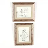 Two Figurative Drawings by Alejandro Benassini, Each pencil on paper, sold Nov 2020
