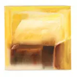 Abstract Painting in Yellow and Earth Tones by Krista Collins, Oil on unprimed canvas, sold Nov 2020
