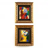 Two Serigraphs by Linda Le Kinff, Hand-embellished serigraphs on canvas, sold Nov 2020