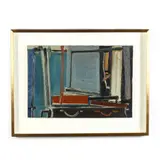 Rectilinear Abstract Composition by Daniel Clesse, Oil on canvas, sold Nov 2020