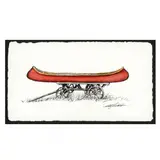 The Red Canoe by Bob Timberlake, Watercolor and ink on hand-made paper with deckle edge, sold Nov 2020