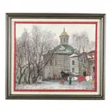 Laundry Scene in Kostroma, Russia by Vitali Ivanovich Rassypnov, Oil on canvas, sold Nov 2020