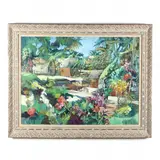 Jungle Village by Gene Hege, Acrylic on canvas, sold Nov 2020