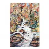 Fall Foliage with Waterfall by Georgina Rogers, Watercolor on Arches paper, sold Nov 2020