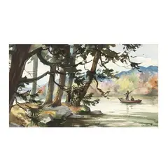 Fly Fishing in Autumn by Harry Leith-Ross, Watercolor on paper, sold Nov 2020