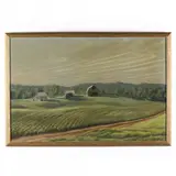 Panoramic View of a Farm by C. Eugene Haldeman, Oil on canvas, sold Nov 2020