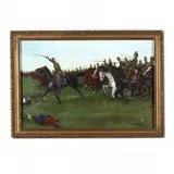 The Charge by Max Barascudts, Oil on canvas, sold Nov 2020