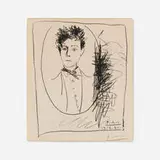 Portrait d' Arthur Rimbaud by Pablo Picasso, 1960, lithograph on Arches, sold Jun 2024