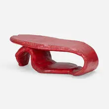 Prototype Tongue coffee table by Louis Durot, 1971 / 1982, lacquered polyurethane, sold Mar 2022
