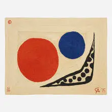 Moon tapestry by Alexander Calder, 1975, hand-woven maguey fiber, sold Mar 2022
