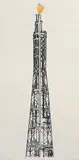 Flame Tower 2 by Nataraj Sharma, Mixed media etching on paper, sold Sep 2008