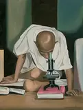 Gandhi by Shibu Natesan, Oil on board, sold Sep 2008
