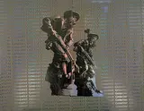 Genuine Conquest by Justin Ponmany, Acrylic and hologram on canvas, sold Sep 2008
