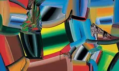 Stretched Bodies - 2 by Bose Krishnamachari, Acrylic on canvas, offered Sep 2008